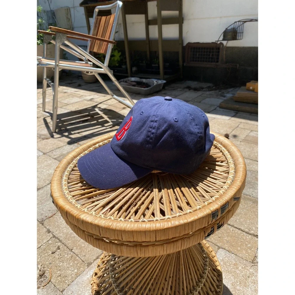 Bay State Apparel Boston Navy Blue Embroidered Dad Hat Strapback Baseball Cap